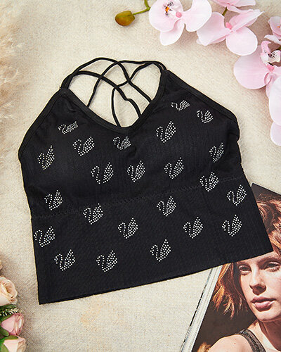 Royalfashion Women's sports bra with zircons