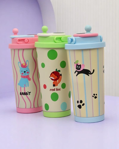 Royalfashion Thermal mug with a spout and temperature sensor Cute Animals