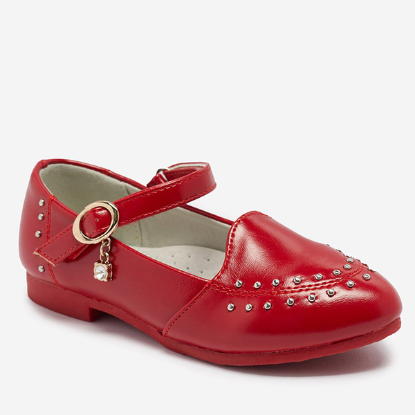 Red girls' pumps with rhinestones Praja- Footwear