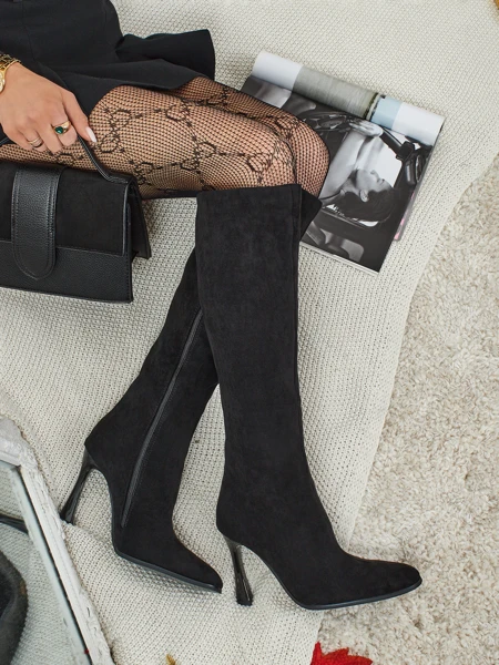 Women's Eco-Suede Stiletto Heel Knee-High Boots Arvelora