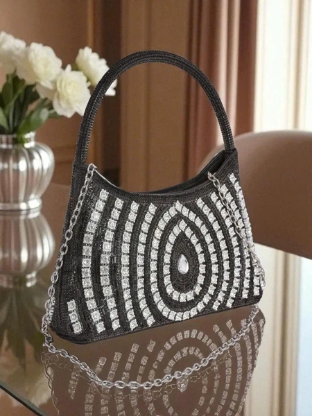 Royalfashion Women's Clutch Bag with Zirconia Sova Glint