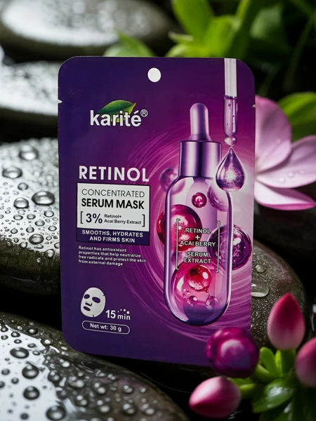 Sheet face mask with retinol serum - intensely regenerates and smooths the skin