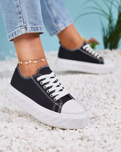 Royalfashion Black women's platform sneakers Merija