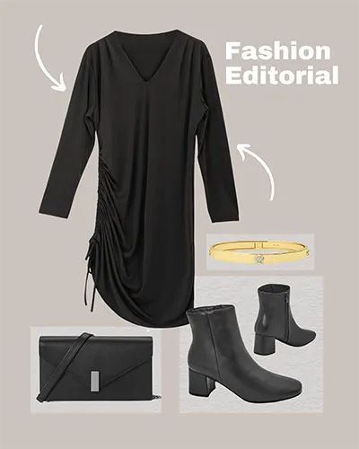 Royalfashion Women's long dress with ruching