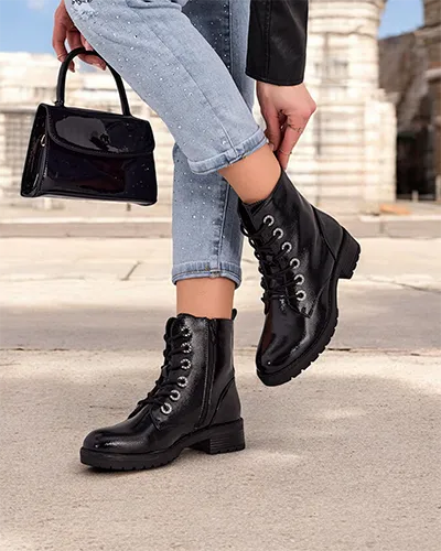 Royalfashion Women's Lace-Up Ankle Boots Solales