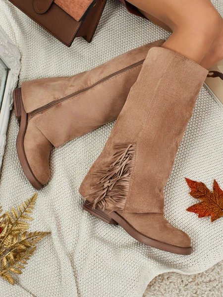 Women's Eco-Suede Knee-High Boots with Upper Ismara