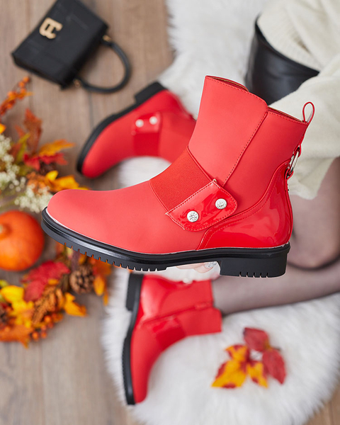 Royalfashion Red matte women's boots Setipfa