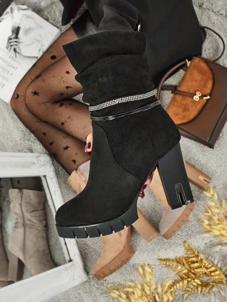 BrambleDusk Women's Eco Suede Block Heel Ankle Boots