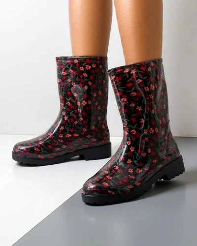 Royalfashion Flower-patterned women's Wellington boots Rowess