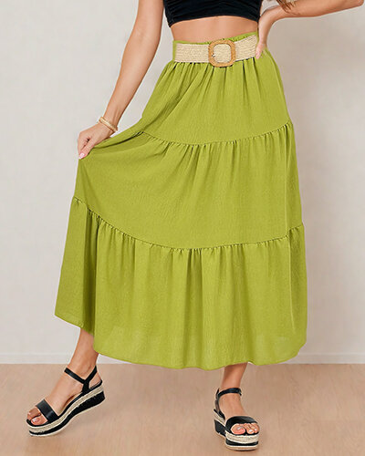 Royalfashion Women's midi skirt with belt