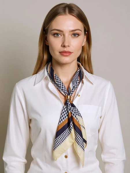 Apollonia elegant women's polyester scarf 69x66 cm – white/black