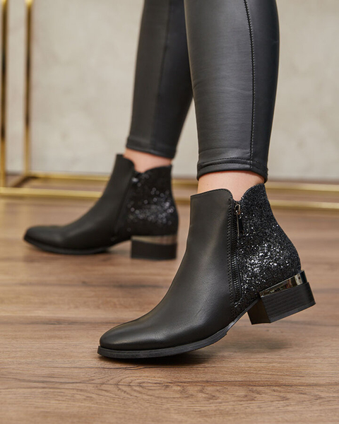 Royalfashion Black women's boots with brocade Brosec