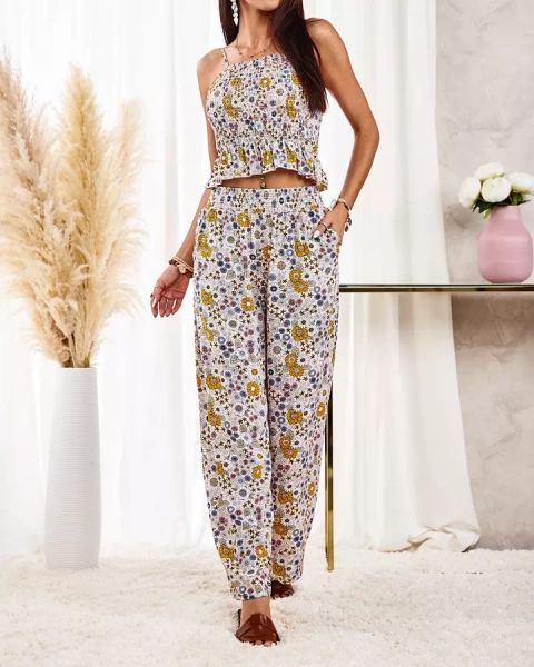 Royalfashion Patterned women's set in beige