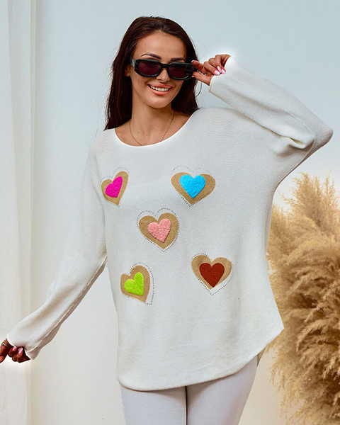 Royalfashion Thin women's sweater with hearts