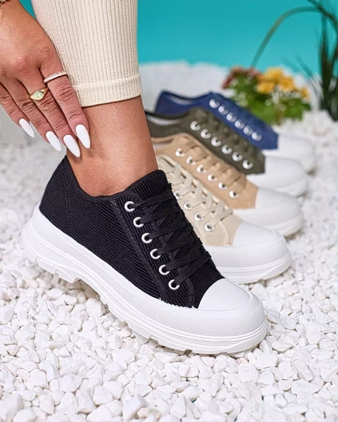 Royalfashion Black women's platform sneakers Spollero