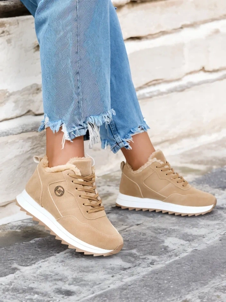 Royalfashion Light brown women's insulated sports shoes Lahho