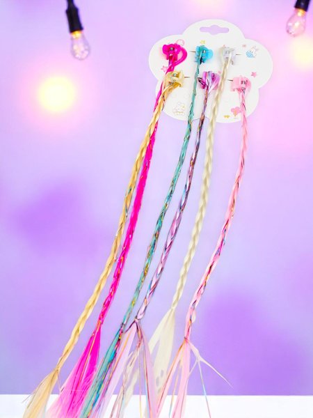 Royalfashion Colorful clip-in braids with hair clips