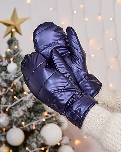 Royalfashion Women's navy blue gloves