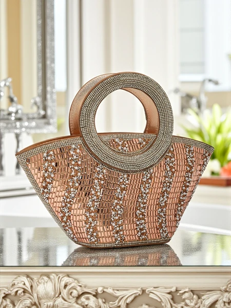 Small Women's Handbag with Cubic Zirconia Sparkle Queen