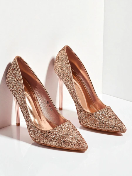 Zavrimea Women's Eco-Leather Glitter Pumps