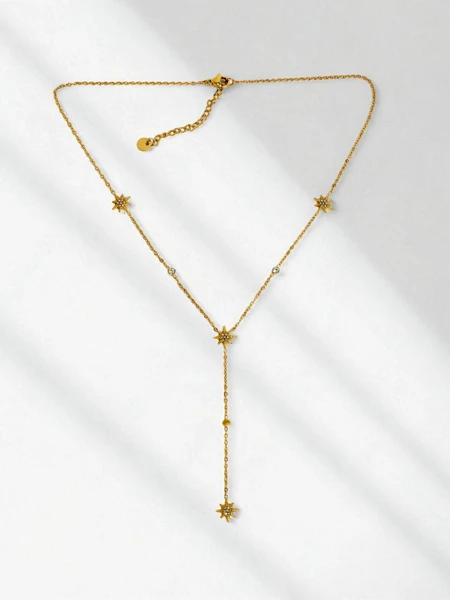 Stella Aurelia Gold-Plated Lariat Necklace with Star Motif