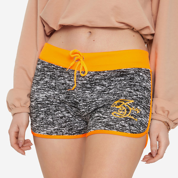 Neon orange and black women's sports shorts - Clothing