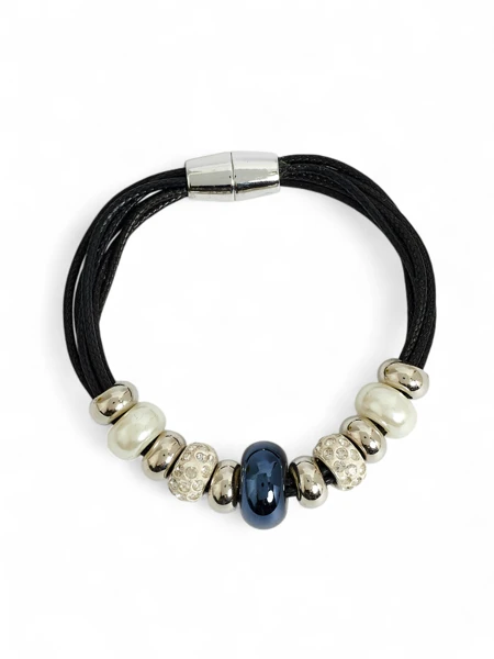 Women's Bracelet with Beads Sparkle Cord