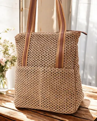 Royalfashion Large straw women’s bag