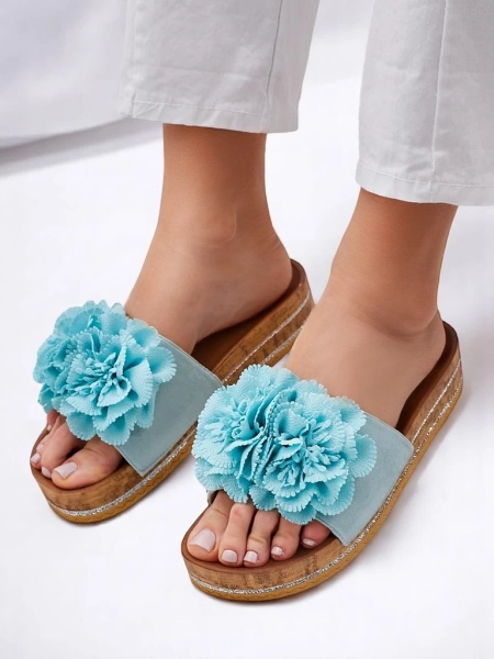 Royalfashion Women's flip-flops with flowers Focce