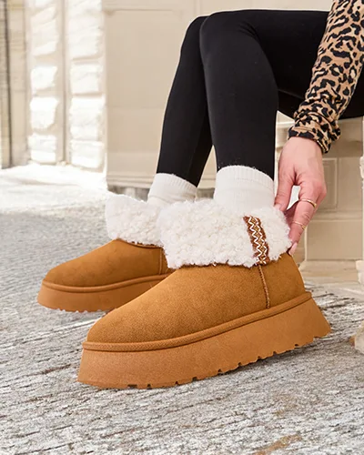 Royalfashion Women's snow boots with fur Rovvoy