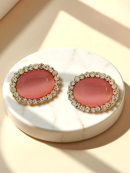 Royalfashion Clip-on women’s earrings with crystal and cubic zirconia