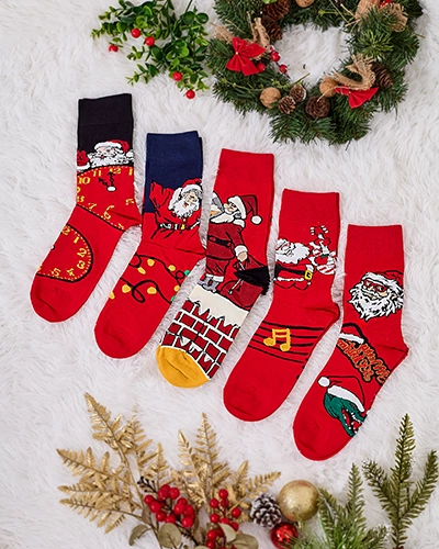 Royalfashion Long men's holiday socks 5/pack