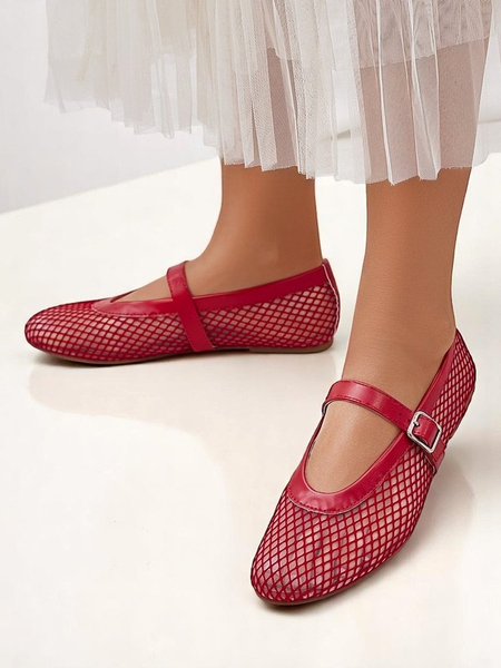 Royalfashion Women’s cutout ballerina flats with a strap Naommi