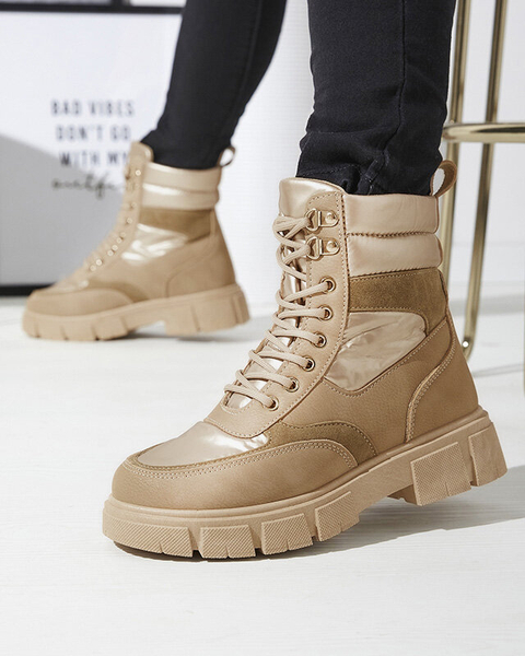 Light brown women's insulated trapper boots Kasemi- Footwear