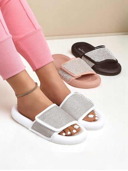 Royalfashion Women's Flat Sole Flip Flops Sparkle Step