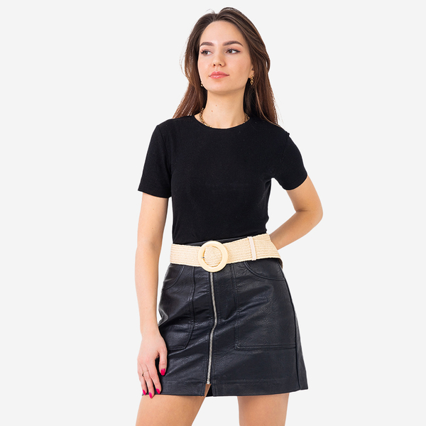 Ladies 'beige braided belt - Accessories