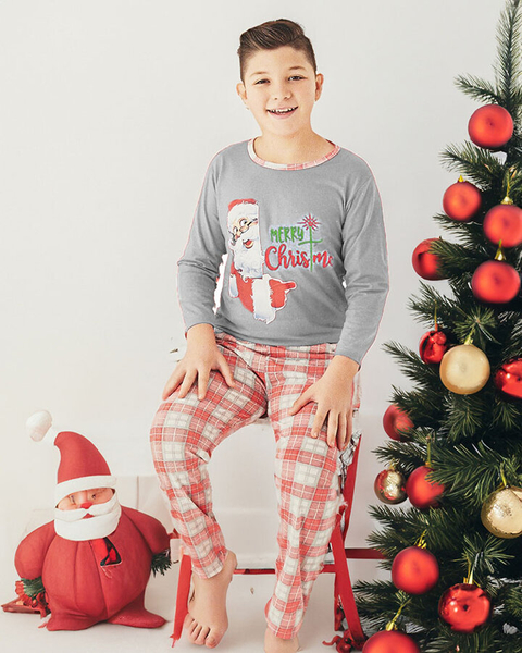 Royalfashion Children's gray Christmas pajamas