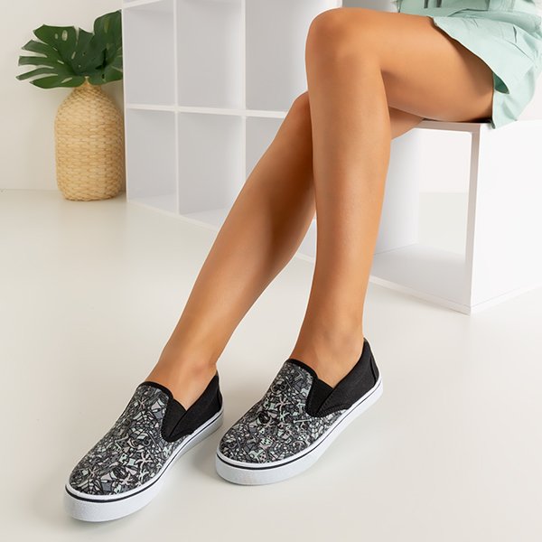 OUTLET Black slip-on sneakers with colorful Prilo inserts