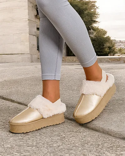 Royalfashion Short ankle boots without heel in snow boots style for women Ebiz