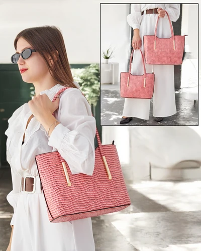 Royalfashion Double patent leather handbag with embossing
