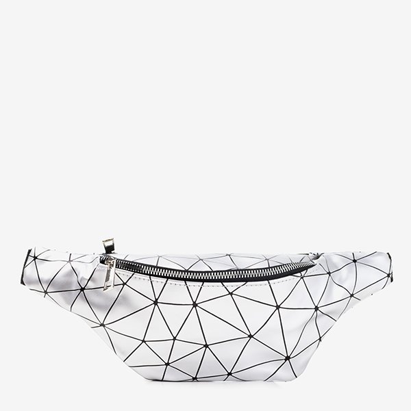 Silver kidney bag with geometric pattern - Accessories
