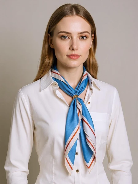 Apollonia - Blue women's polyester scarf 69x66 cm