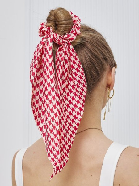 Royalfashion Hair tie with a checked ribbon Kratella