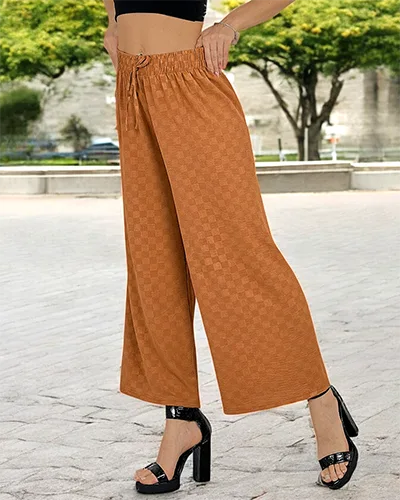 Royalfashion Women's wide plaid pants