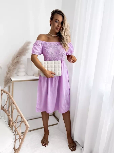 Purple women's mini dress a'la hiszpanka- Clothing