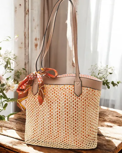 Royalfashion Large straw summer handbag