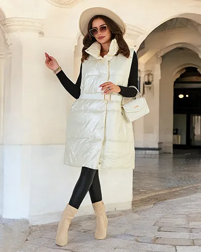 Royalfashion Long women's vest a'la leather