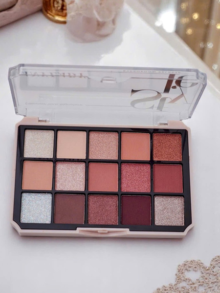 ANYLADY Palette of 15 eyeshadows with glitter and matte Ruby Glamour