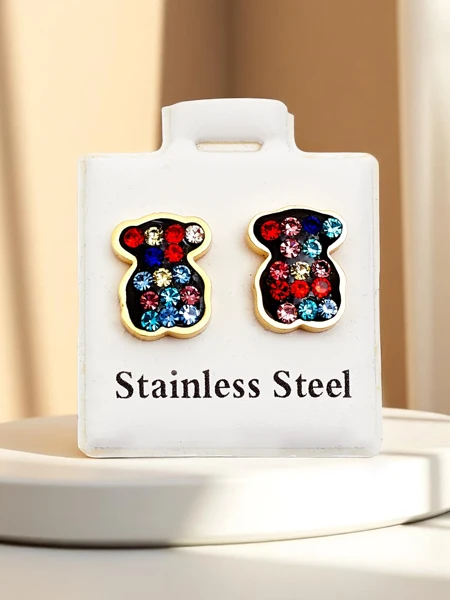 Royalfashion Women's bear-shaped earrings