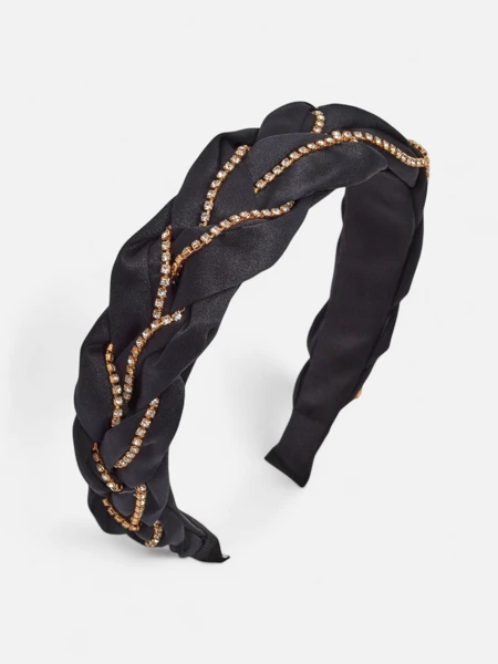 Royalfashion Braided Hairband with Cubic Zirconia